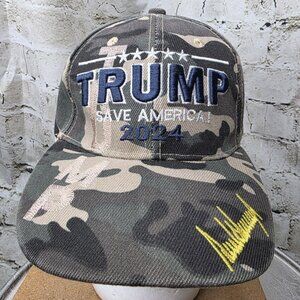 Save America 2024 TRUMP Camo Cap Hat Patriotic Adjustable